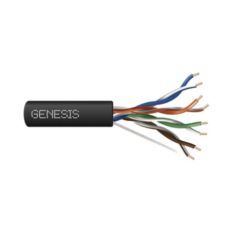 Bobina De Cable De 305 Metros Utp Cat6 Riser / Color Negro / Ul Cmr Spnls Probado A 350 Mhz / Para Aplicaciones De Cctv Redes De