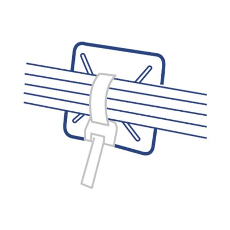  Base Autoadherible Para Cinchos Práctica Y Eficiente Para La Organización Y Fijación De Cables Fabricada En Nylon Resistente Y 