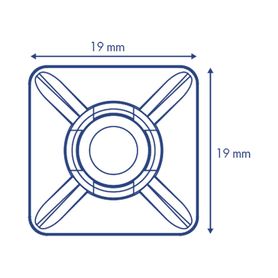  base autoadherible para cinchos práctica y eficiente para la organización y fijación de cables fabricada en nylon resistente y