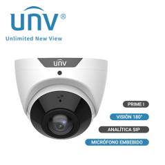 CAMARA IP DOMO TURRET OMNIVIEW UNV IPC3605SB-ADF16KM-I0 / 5MP / LENTE-FIJO 1.68MM / VISTA-180 GRADOS / WDR120DB / IR20M