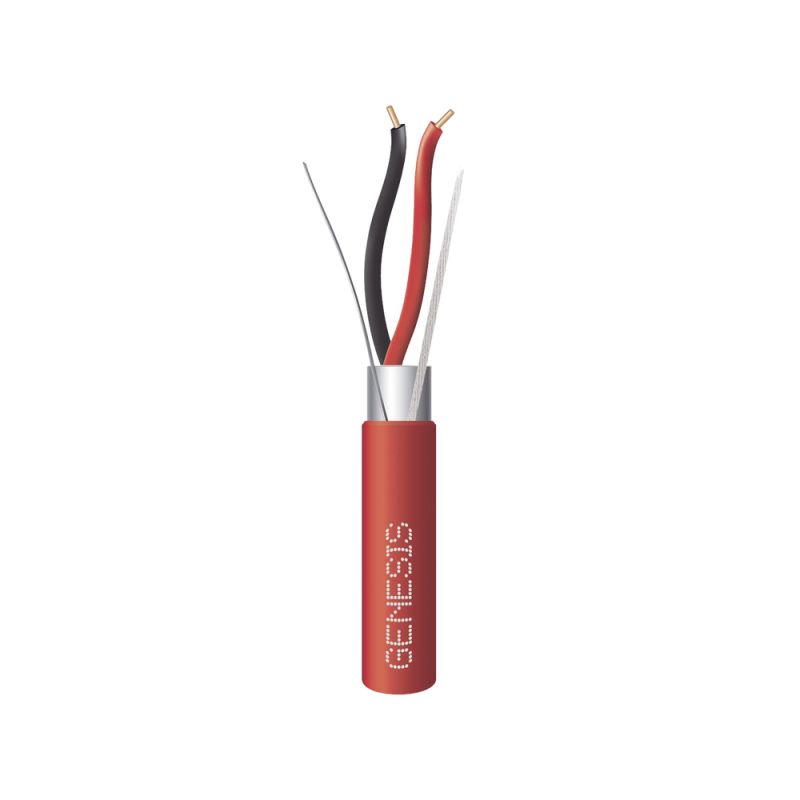 Bobina de 305 Metros de Alambre / 2 x 18 AWG / Riser / BLINDADO / Tipo FPLR / Color Rojo / Para Aplicaciones en Sistemas