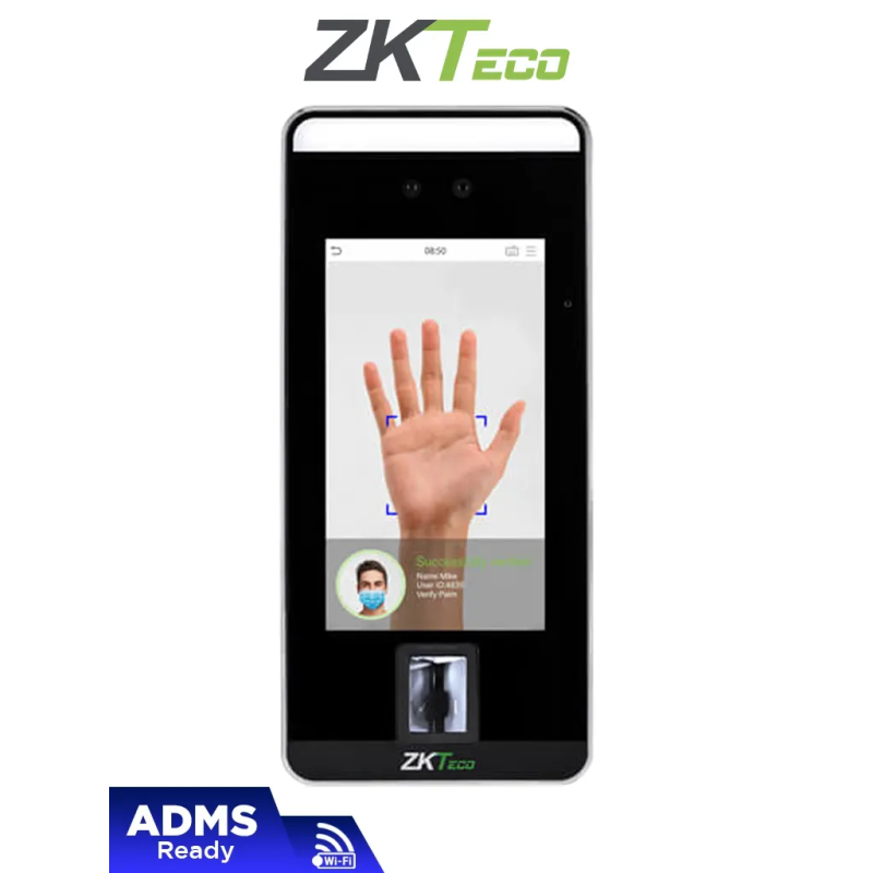 ZKTECO SpeedFaceV5LPWIFI - Control de Acceso y Asistencia Visible Light con Autenticación Facial (6000 Rostros), Huella Digital