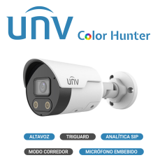 CÁMARA IP MINI BULLET ULTRA265 UNV IPC2128SB-ADF28KMC-I0 / 8MP / LENTE FIJO DE 2.8 MM / 12 VCD & POE AF / RANURA PARA MICRO SD