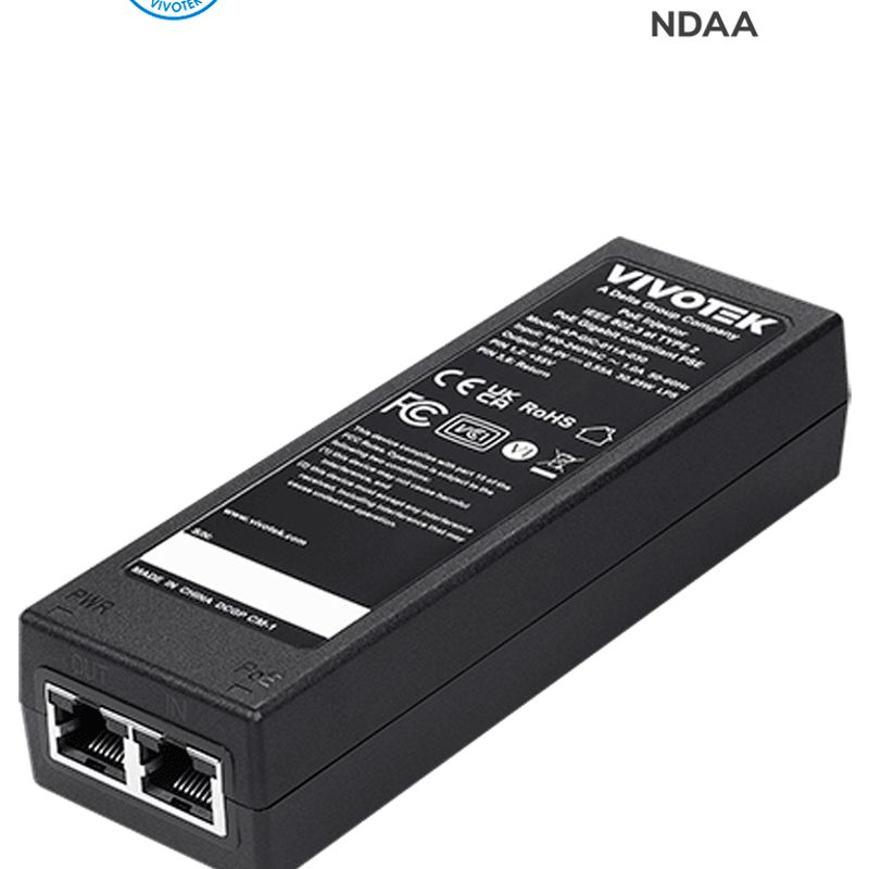 Vivotek Apgic011a030  Inyector Poe Gigabit 30w 1 Puerto 802.3af/at Ndaa 55vdc/0.55a  Proteccion 6kv