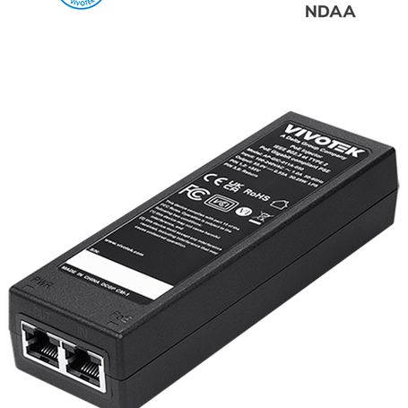 Vivotek Apgic011a030  Inyector Poe Gigabit 30w 1 Puerto 802.3af/at Ndaa 55vdc/0.55a  Proteccion 6kv