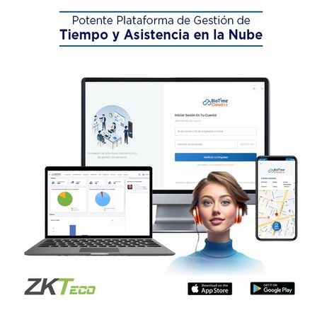 Zkteco Biotimecloudprofessional  Licencia De Asistencia En La Nube Para 100 Empleados 15 Terminales 150000 Eventos Y 75 Cuentas 