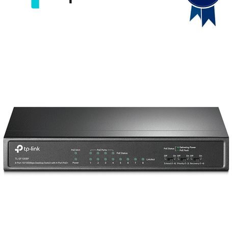 Tplink Tlsf1008p Switch Poe No Administrable Con 8 Puertos Fast Ethernet Que Incluye 4 Puertos Poe Af Y At. Ofrece Un Presupuest