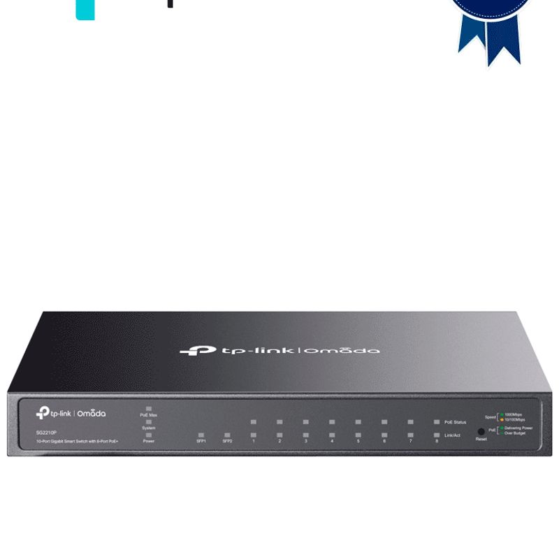 Tplink Tlsg2210p  Switch Poe Jetstream Sdn Administrable Con 8 Puertos 10/100/1000 Mbps Y 2 Puertos Sfp Además De 8 Puertos Poe 