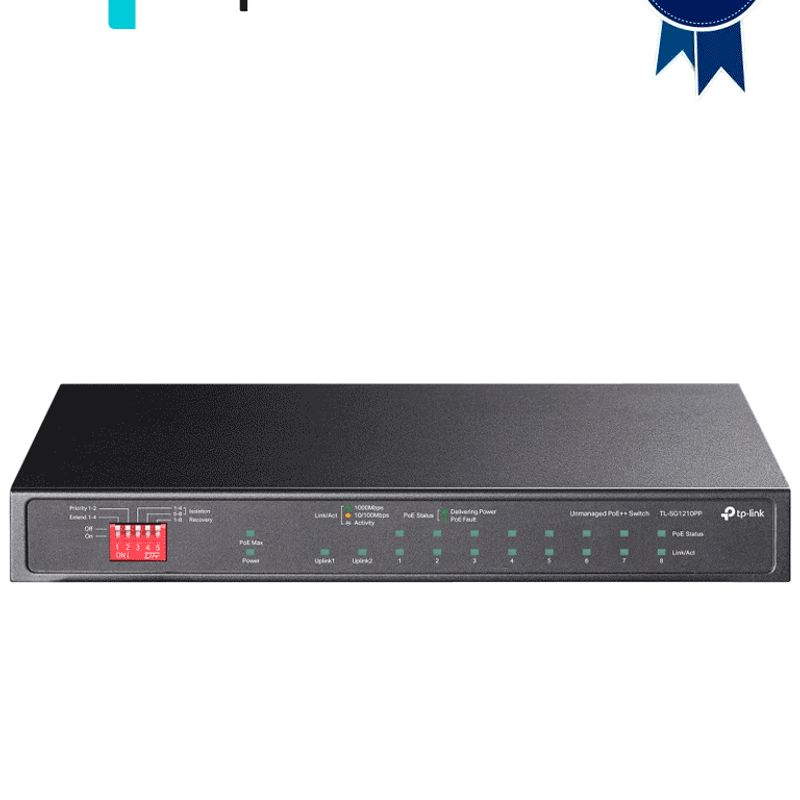 Tplink Tlsg1210pp  Switch De Escritorio Poe De 10 Puertos Gigabit  6 Puertos Poe  2 Puertos Poe  1 Puerto Combo Sfp/rj45  Ieee 8