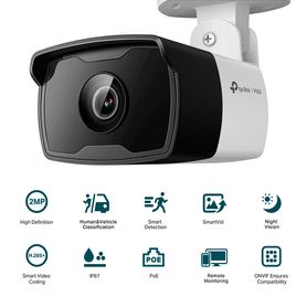 vigi c320i28mm cámara ip tipo bala para exteriores de 2 mp con ir 25 fps30 fps 1920 x 1080 1280 x 960 1280x720 poe lente fija d