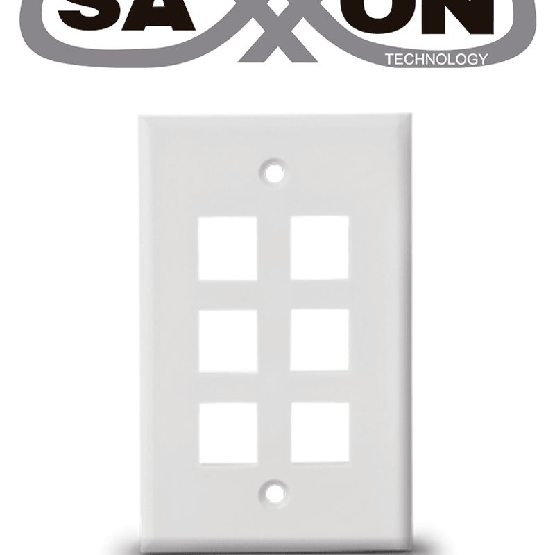 Saxxon A1756a  Placa De Pared / Vertical / 6 Puertos Tipo Keystone / Color Blanco Buenfinsaxxon