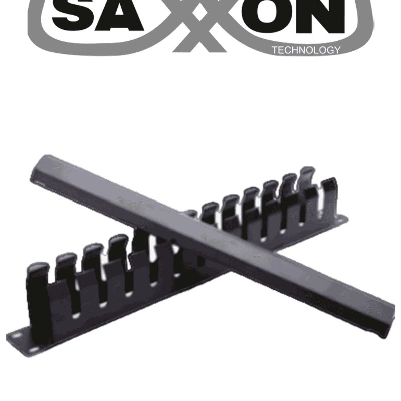 Saxxon Sxorgnet24p  Organizador De Cables Horizontal Con Tapa Para Rack De19 / 1u / 24 Posiciones / Color Negro /  Tapa Y Base M