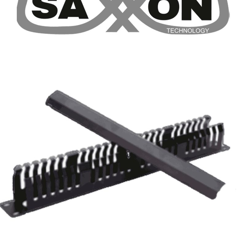Saxxon Sxorgnet48p Organizador De Cables Horizontal Con Tapa Para Rack De19 / 1u / 48 Posiciones / Color Negro / Tapa Y Base Met