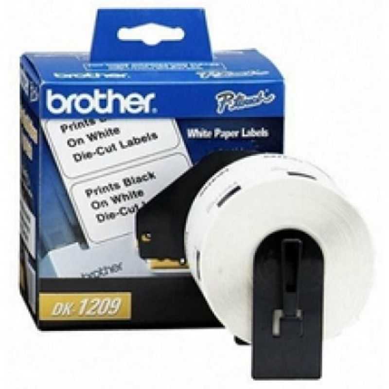 Etiqueta blanca de papel Brother DK1209 800 etiquetas de 28.9 mm de ancho x 62 mm de largo. Impresión en negro. QL800 / QL810W /