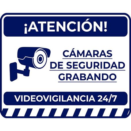 Saxxon  Letrero De Video Vigilancia 24/7  Medida 17 X 21.8 Cm  Estireno Calibre 30