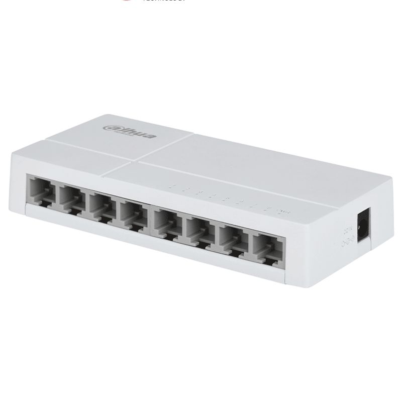 Dahua Dhsf1008l  Switch De Escritorio Con 8 Puertos Fast Ethernet (10/100 Mbps) Diseno Compacto De Capa 2 Con Capacidad De Switc