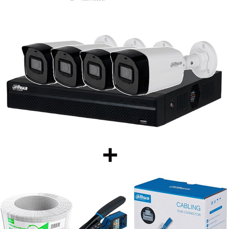 Bundle Nvr4bulletip Compra 1 Nvr Nvr1104hsps3 De 4 Canales Y Llévate Mas 4 Cámaras Ipcb1e20  / Bobina De 100 Metros/ Caja Con 10