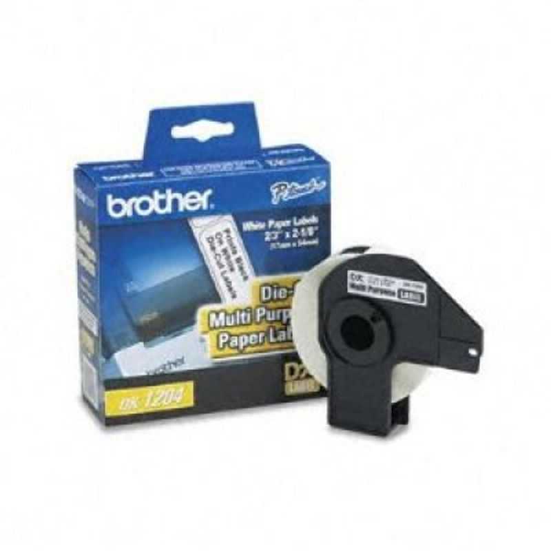 Etiqueta blanca de papel Brother DK1204 400 etiquetas de 17 mm de ancho x 54.3 mm de largo. Impresión en negro. QL800 / QL810W /
