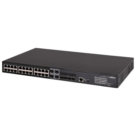 Dahua Dhas550024gt4xf370 / Switch Gigabit/ 24 Puertos/ Poe/ Potentes Funciones L2 Y L3/ Conectividad De Nivel Empresarial/ Marco