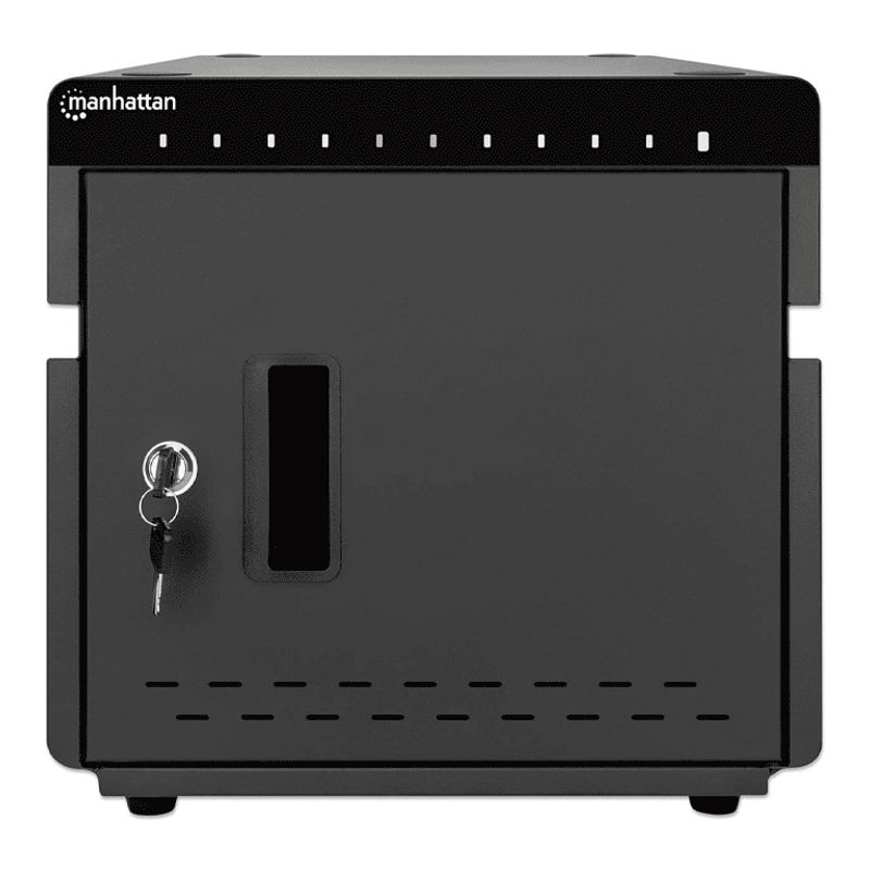 Manhattan  715942  Gabinete Profesional Carga 10 Puertos Usbc  180 W / 10 Puertos Bahias Teléfonos Y Tabletas 180 W En Total Has