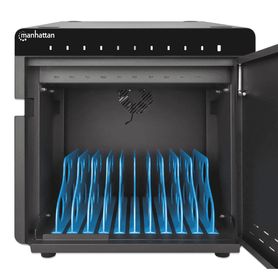 manhattan  715942  gabinete profesional carga 10 puertos usbc  180 w  10 puertos bahias teléfonos y tabletas 180 w en total has