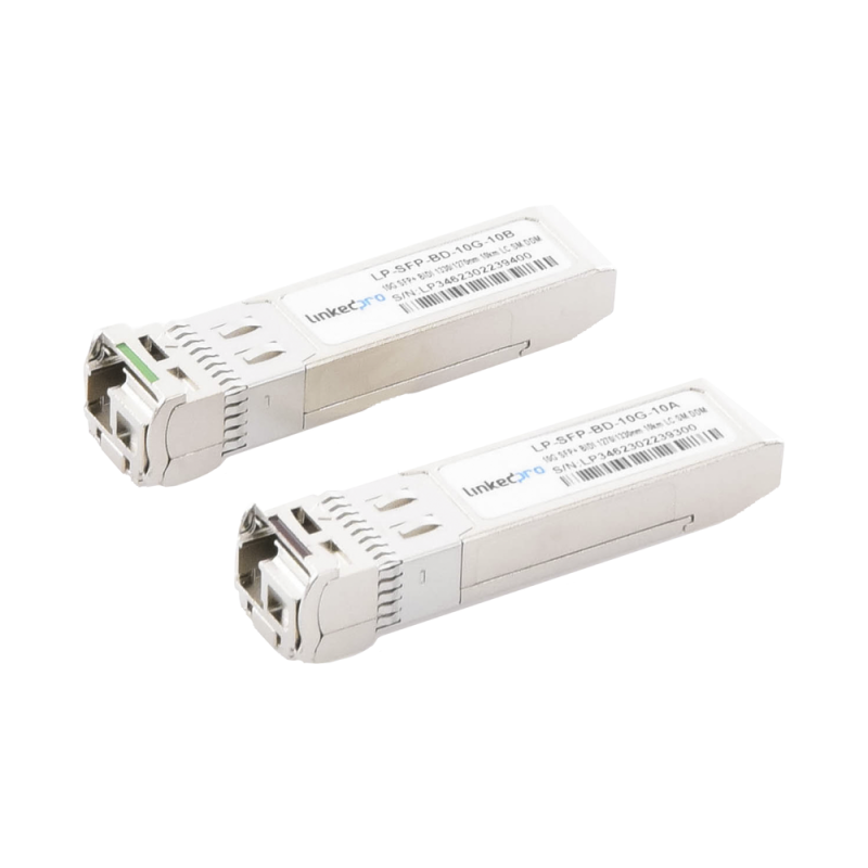 Transceptores Ópticos Bidireccionales SFP+ (Mini-Gbic) / Monomodo 1270 & 1330 nm / 10 Gbps / 10GBASE-BX / Conector LC/UPC Simple