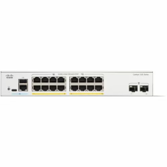 Cisco Switch Catalyst 1200, 16 puertos Gigabit Ethernet, PoE+ con 120W totales, 2 Puertos SFP (2x1G), Incluye cable CAB-16AWG-AC