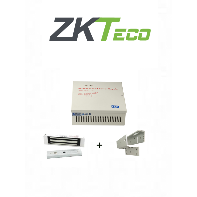 ZKTECO LM120YPAK - Paquete de contrachapa magnética de 120 kg o 264 lb, incluye soporte para instalación en ZL
