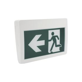 letrero led de senalización de salida hombre corriendo alto brillo  uso en pared lateral o techo  bateria de respaldo incluida 