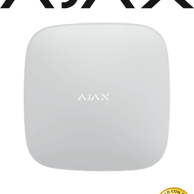Ajax Hub2  Panel De  Alarma  Ethernet Color Blanco / App “ajax Pro” Ios Y Android / Hasta 100 Dispositivos / Hasta 25 Cámaras /