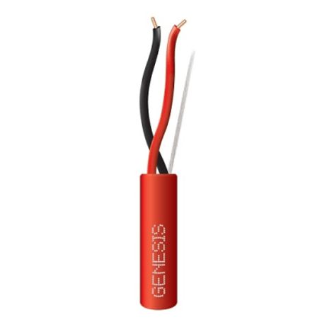 carrete de alambre de 305 metros  2 x 12 awg  riser  tipo fplrcl3r  color rojo  para aplicaciones en paneles de detección de in