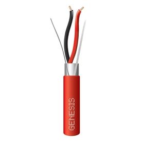 carrete de 305 metros de alambre  2 x 12 awg  riser  blindado  para aplicaciones de incendio fplr  sólido color rojo