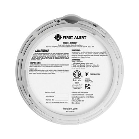 Alarma De Humo Con Interconexión Inalámbrica / Advertencia De Voz Con Ubicación / Sensor Fotoeléctrico / Baterias Aa Reemplazabl