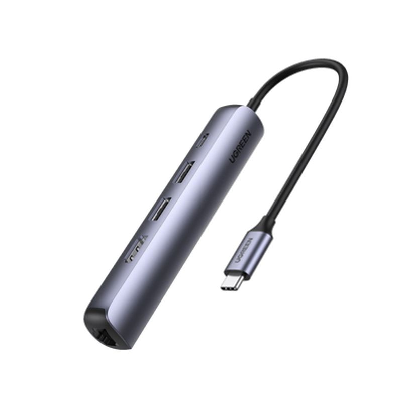 Hub Usbc (docking Station) 5 En 1  Ultra Delgado  2 Usba 3.1 A (5 Gbps)  Hdmi 4k60hz  Rj45 (gigabit Ethernet)  Usbc Pd Carga Ráp
