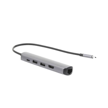 Hub Usbc (docking Station) 5 En 1  Ultra Delgado  2 Usba 3.1 A (5 Gbps)  Hdmi 4k60hz  Rj45 (gigabit Ethernet)  Usbc Pd Carga Ráp