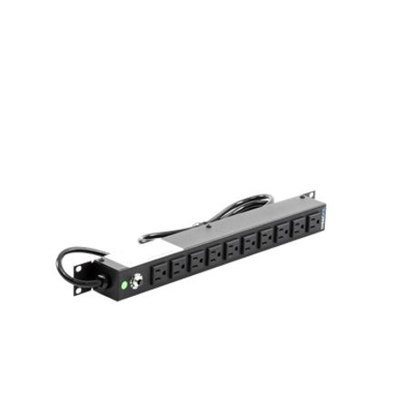 Tomacorriente Horizontal (pdu) De 10 Contactos (nema 515r) Rack 19 1ur. Voltaje Entrada/salida 120vca/15a