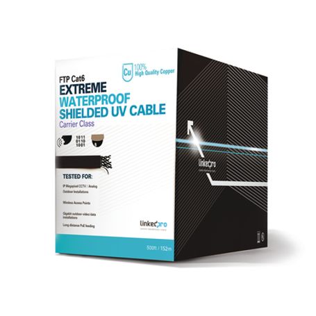 Bobina De 152.5 Metros Cat6 Calibre 23 Exterior Blindado Tipo Ftp Para Climas Extremos Ul Para Aplicaciones De Video Vigilancia 