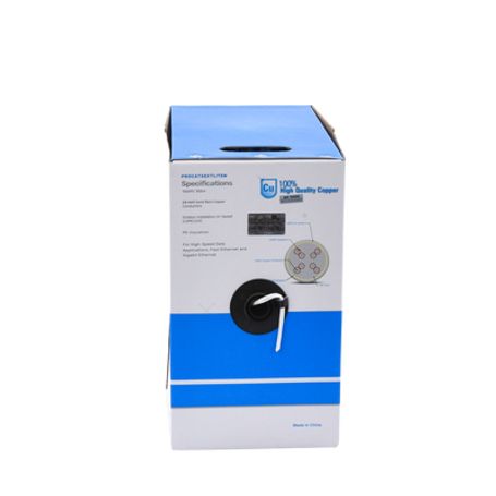 Bobina De Cable De 305 M Cat5e Para Intemperie Sin Blindar Color Blanco Ul Para Aplicaciones En Cctv Redes De Datos. 