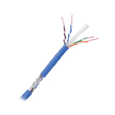 Bobina De Cable De 305 Metros Cat6 Cm Calibre 23 Alto Rendimiento Etlul Color Azul Super Flexible Para Aplicaciones De Video Vig