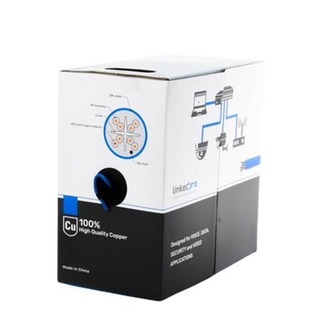 Bobina De Cable De 305 Metros Cat6 Cm Calibre 23 Alto Rendimiento Etlul Color Azul Super Flexible Para Aplicaciones De Video Vig