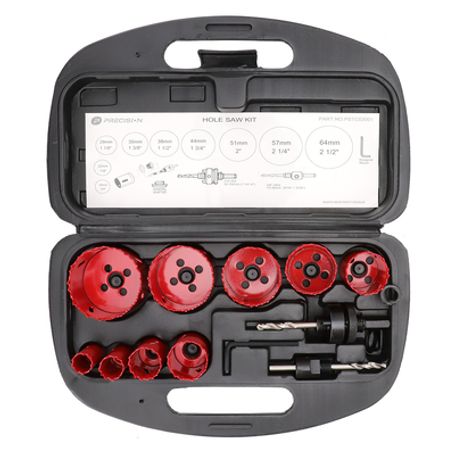 juego de 13 brocas sierra bimetálica con adaptadores y estuche 34 78 118 138  112 134 2 214 212197034