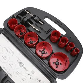 juego de 13 brocas sierra bimetálica con adaptadores y estuche 34 78 118 138  112 134 2 214 212197034
