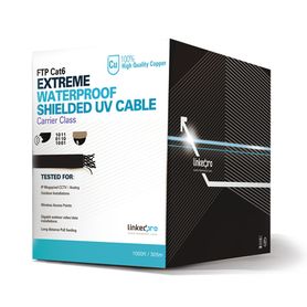 bobina de cable 305 metros cat6 calibre 23 climas extremos color negro sin blindar para intemperie 161297