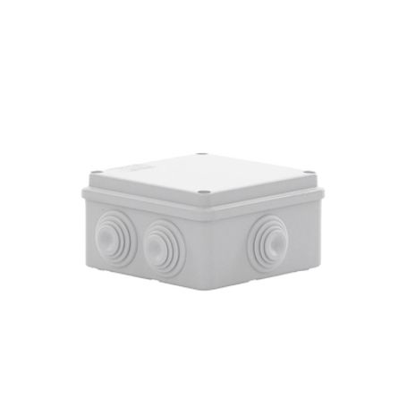 Caja De Derivación De Pvc Autoextinguible Con 6 Entradas Tapa Atornillada 100x100x50 Mm (medidas Internas Mayor Área Permisible 