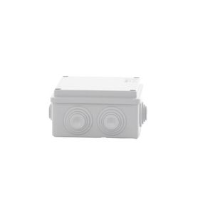 caja de derivación de pvc autoextinguible con 6 entradas tapa atornillada 100x100x50 mm medidas internas mayor área permisible 