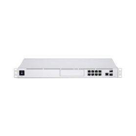 unifi os console dream machine pro con 1 puerto wan gigabit rj45 1 puerto wan 10g sfp  8 puertos lan gigabit rj45 y una bahia d
