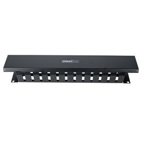 organizador de cables horizontal de 2u para rack de 19 con cubierta metálica65992