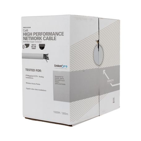 Bobina De Cable Utp De 305 M (1000 Ft) Cat6 Aleación De Cobre Y Aluminio (cca) Color Blanco Uso Exclusivo Interior