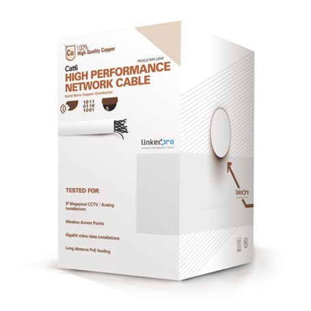 bobina de cable de 305 metros de cable cat6 de alto desempeno super flexible ul cobre color blanco para aplicaciones de video v