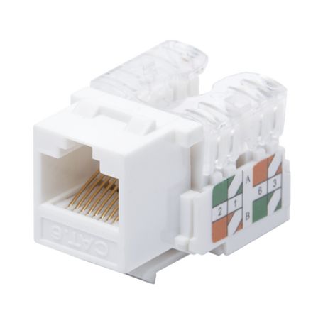 módulo jack keystone cat6 con terminación 110 punchdown para faceplate  color blanco65966